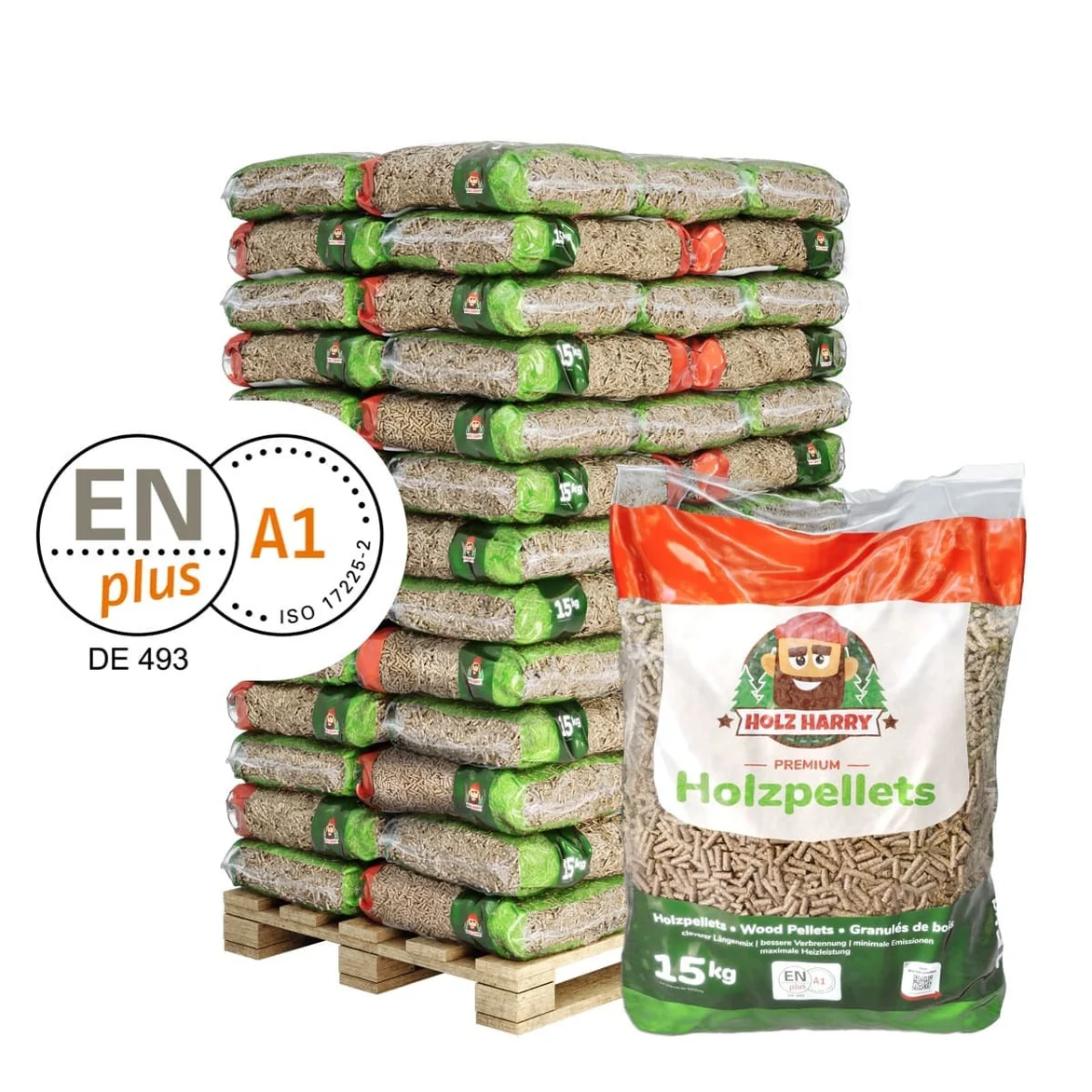Holz Harry Premium Holzpellets ENplus A1 975kg ohne Zusaetze